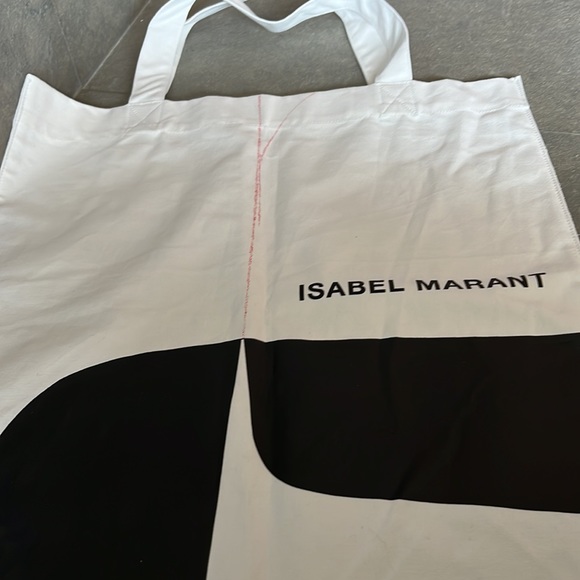 Isabel Marant large bag! White canvas! W designer name and pattern! - Picture 5 of 6